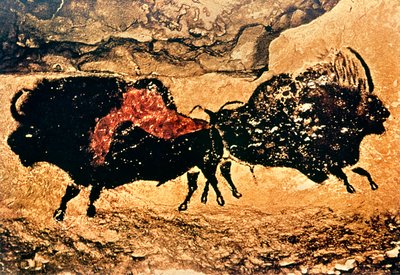 Rock painting of bison by Prehistoric
